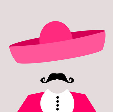 Man In Pink Suit And Sombrero