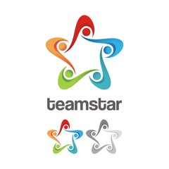 Obraz premium Success Teamwork Star Design Logo