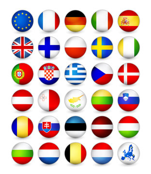 European Union Flags round badges