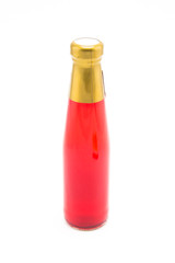Juice bottle on white background