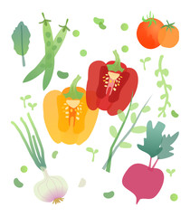 Red pepper and other vegetable.