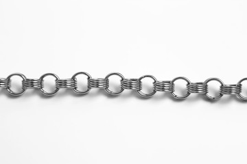 silver chain on a white background