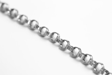 silver chain on a white background