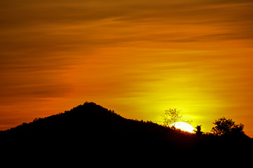 Mountain and sunset