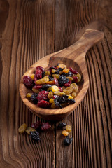 Mix of different dried fruits