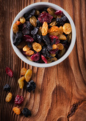 Mix of different dried fruits