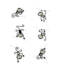Funny monkey collection for your design