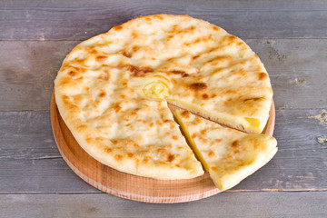 Ossetian pie with cheese and potatoes
