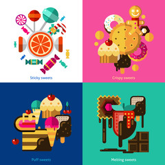 Sweets And Candies Icons Set