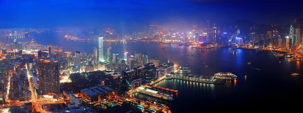 Hong Kong Aerial Night