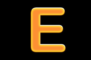 FONT or LETTER and colour design of ALPHABET in joyful bright orange colour tone