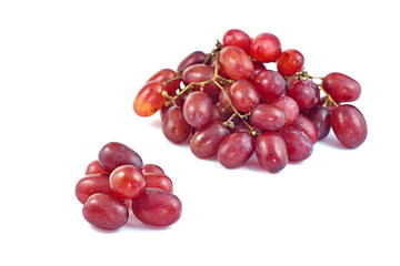 red grapes on white background