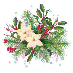 Christmas watercolor decorative composition