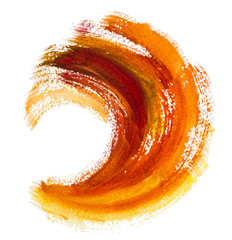 Orange watercolor brush stroke - 95907508