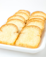 closeup garlic bread