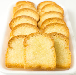 closeup garlic bread