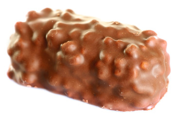 Tasty chocolate bar isolated on white background