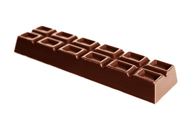 Delicious chocolate bar isolated on white