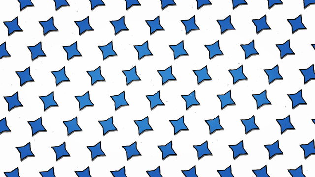 Blue Stars White Clean Background Animation Seamless Looped Texture