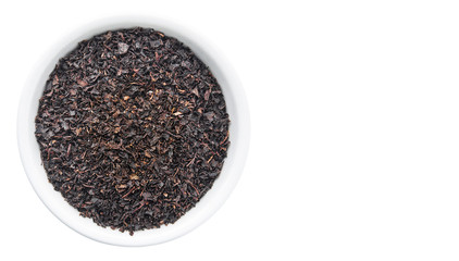 Black Tea in white bowl 