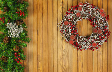 Christmas wreath and garland.