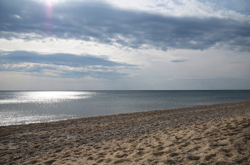 The sparkling water of Lake Baikal in the morning sun