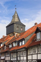 Fototapeta na wymiar Hildesheim - Kehrwiederturm in der historischen Altstadt