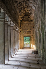 Gallery in Ta Prohm temple, part of the Angkor Wat  complex