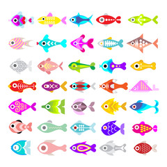Fish vector icon set