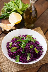 Salad of red cabbage with herbs