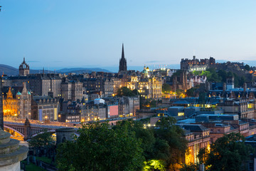 Edinburgh city from Calton Hill, Scotland, uk,