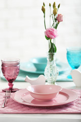 Beautiful table setting, close up