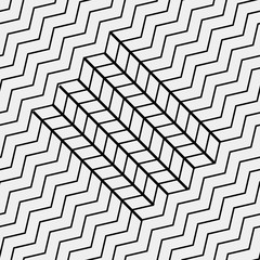 Vector seamless pattern. Modern stylish texture. Repeating geometric tiles with diagonal lines - stock vector