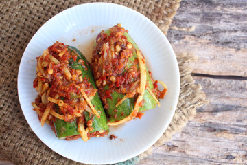 Cucumber kimchi korean food