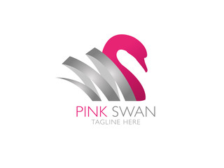 Pink Swan vector logo