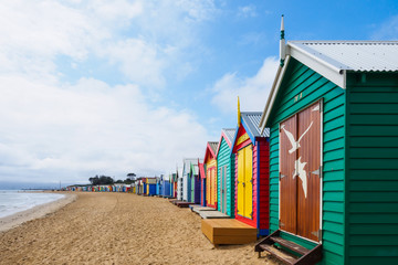 Fototapeta premium Kolorowe łaźnie, Brighton Beach w Melbourne