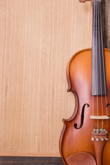 Fototapeta na wymiar violin in vintage style on wood background
