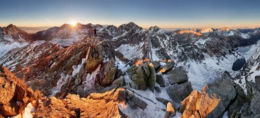 Panorama of winter mountain - Tatras, Slovakia - obrazy, fototapety, plakaty