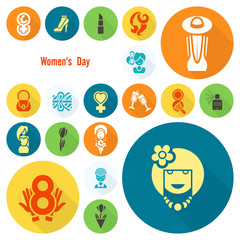 Womans Day Icon Set