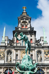 Townhall on the Great Market Square of Antwerp, Belgium