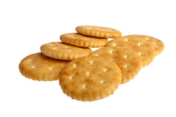 Cracker cookies isolated on white background