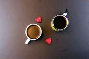 hand coffee background couple