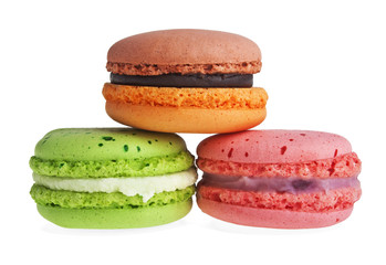 Colorful macaroon isolated on white background
