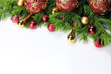 New Year tree toy ball background