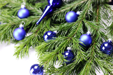 New Year tree toy ball background