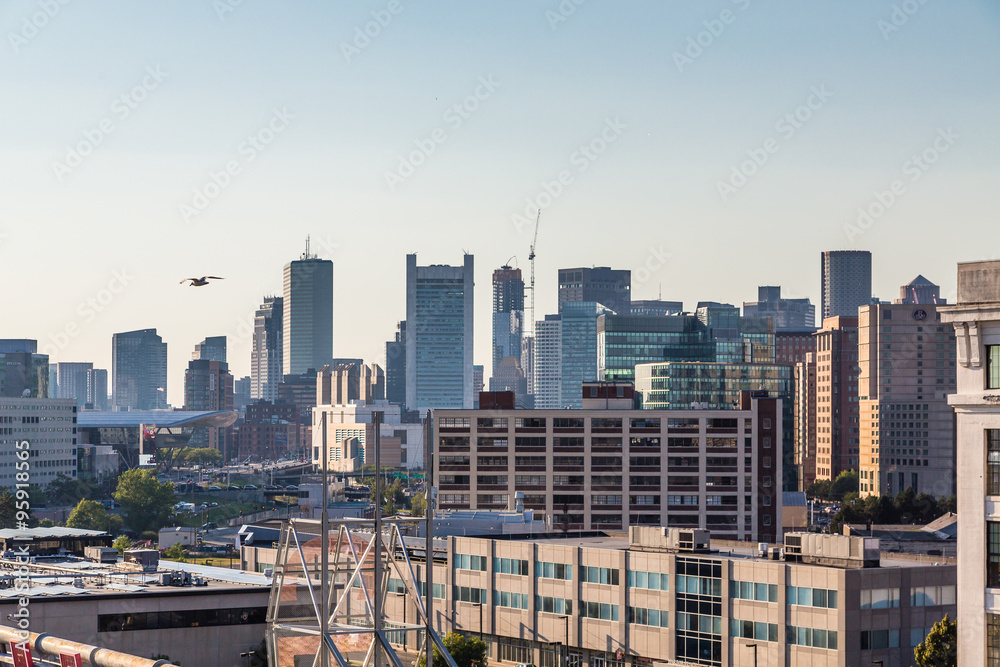 Wall mural boston skyline across distanct