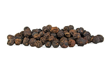 Close-up of peppercorns on white background