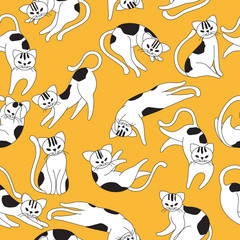 Cat pattern design. Seamless pattern background.