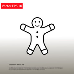 gingerbread man line icon