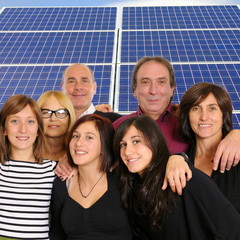 Naklejka na ściany i meble Happy family for clean energy